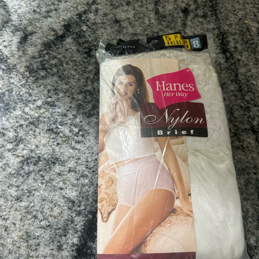 Hanes Her Way White Nylon Briefs - Pack of 5